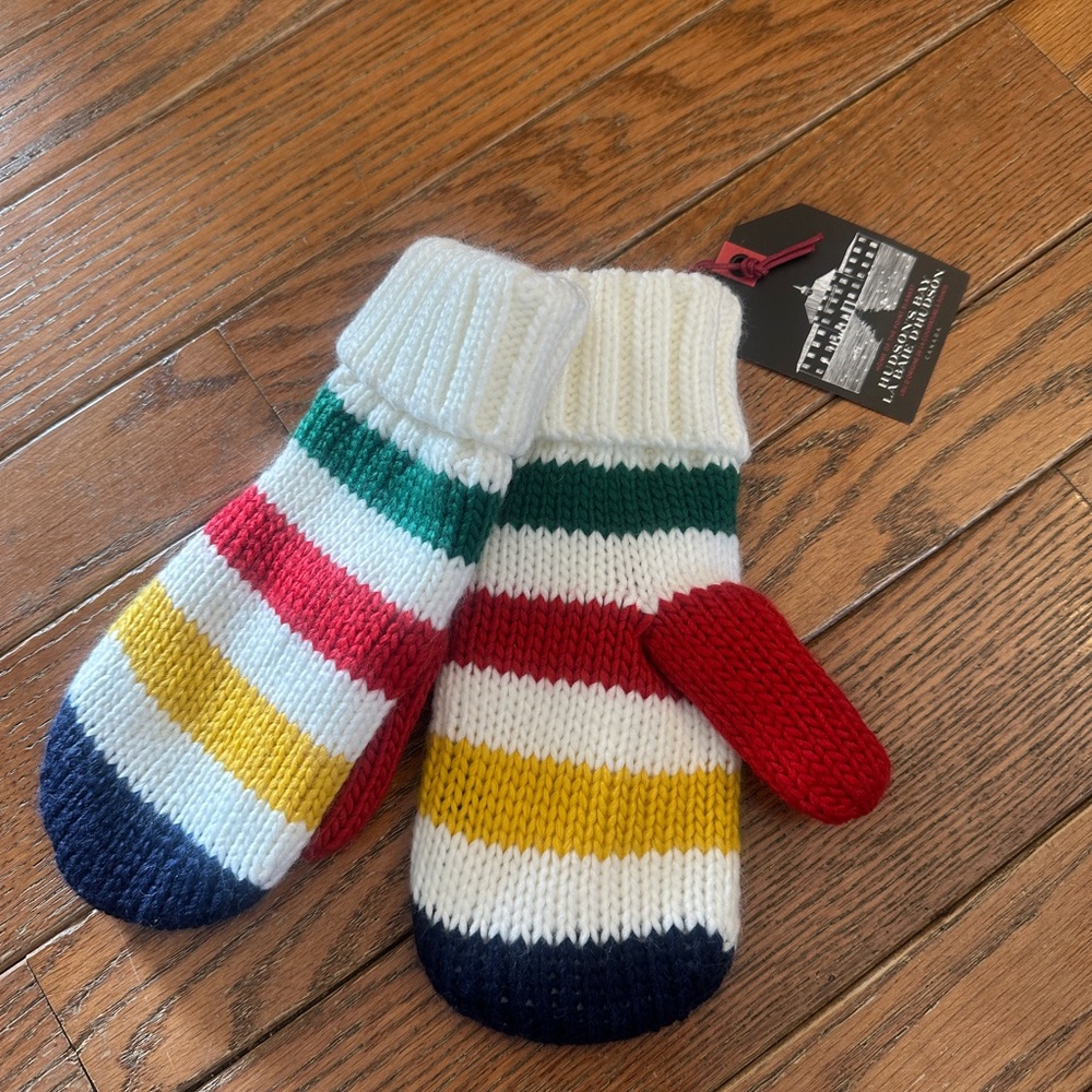 Hudson Bay iconic Striped Kids Mittens